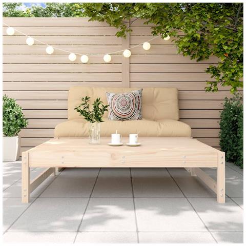 Poggiapiedi Da Giardino 120x80 Cm In Legno Massello Di Pino - Foto 3