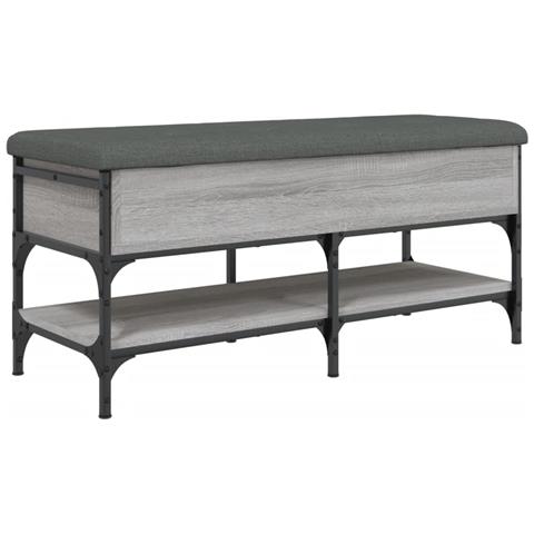 Panca Porta Scarpe Grigio Sonoma 102x42x45 Cm Legno Multistrato - Foto 2