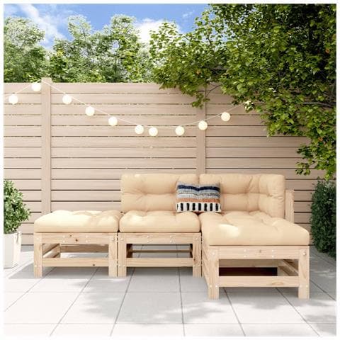 Set Salotto da Giardino 4 pz in Legno Massello di Pino - Foto 1