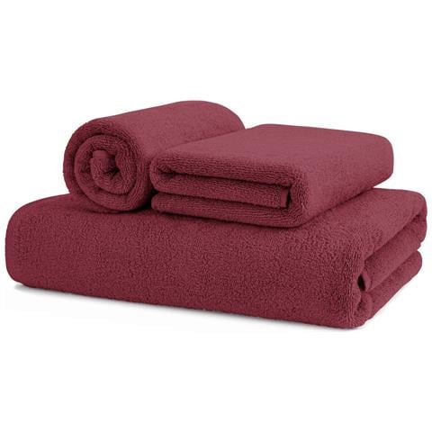 Asciugamani Salvietta Bagno In Morbida Spugna Modello Sophie Colore Bordeaux Telo Bordeaux - Foto 1