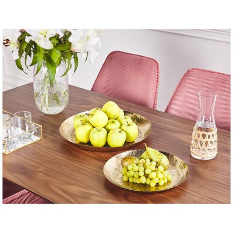 Set Di 2 Vassoi In Metallo Oro Sadane - Foto 1