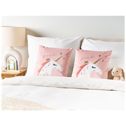 Set Di 2 Cuscini Uniola Velluto 45 X 45 Cm Rosa - Foto 1