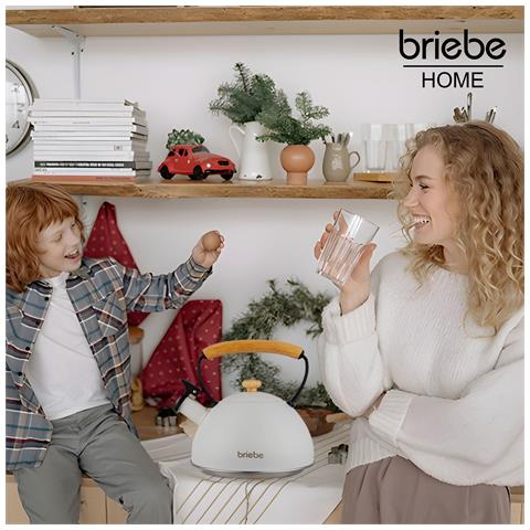 Nordic Bollitore A Induzione Con Fischio, 2,5 L Acciaio Inox, Manico In Legno Bianco - Foto 7