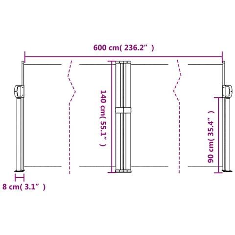 Tenda da Sole Laterale Retrattile Antracite 140x600 cm - Foto 2