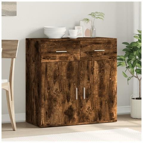 Credenza Rovere Fumo 79x38x80 Cm In Legno Multistrato - Foto 3