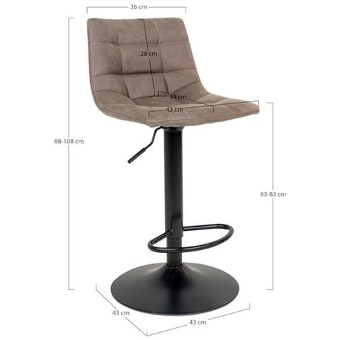 Set 2 Sgabelli Alti Middelfart - Marrone - Microfibra - 43x43x108 Cm - Foto 6