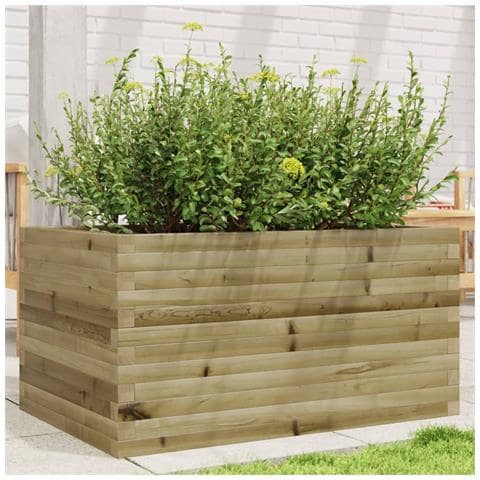 Fioriera Da Giardino 90x60x45,5 Cm In Legno Di Pino Impregnato - Foto 3