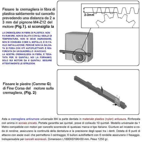 Kit Cremagliera M4 Antiusura Universale Sei Pezzi Da 1 Metro In Nylon Antirumore Interno Acciaio Portata Garantita 6 Q - Foto 2