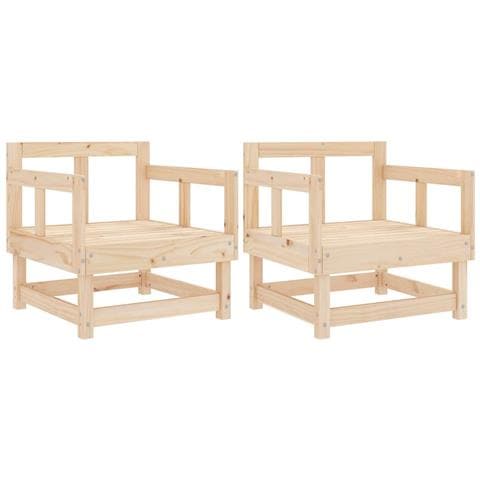 Sedie Da Giardino 2pz In Legno Massello Pino - Foto 2