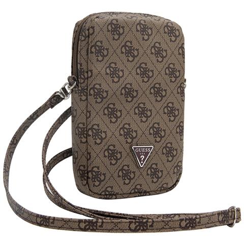 Borsa A Tracolla Con Zip Per Telefono 4g Con Logo Triangolare, Marrone - Foto 2
