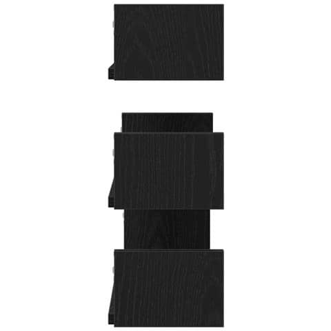 Mensole Parete 3pz Rovere Nero in Legno Multistrato - Foto 9