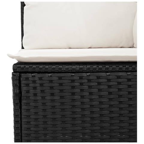 Set Divani Da Giardino 9 Pz Con Cuscini Nero In Polyrattan - Foto 3