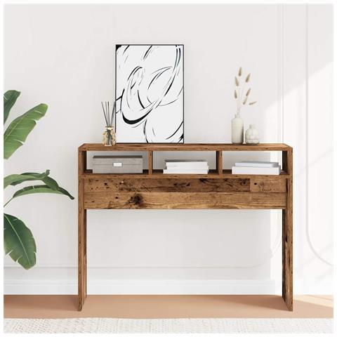 Tavolino Consolle Legno Antico 105x30x80 Cm In Truciolato - Foto 1