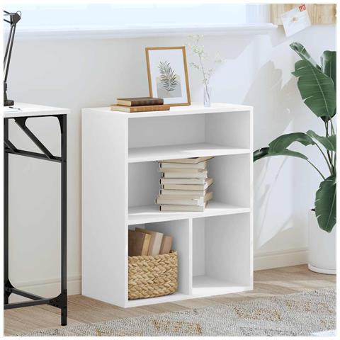 Libreria Bianca 60x30x71,5 Cm In Legno Multistrato - Foto 3