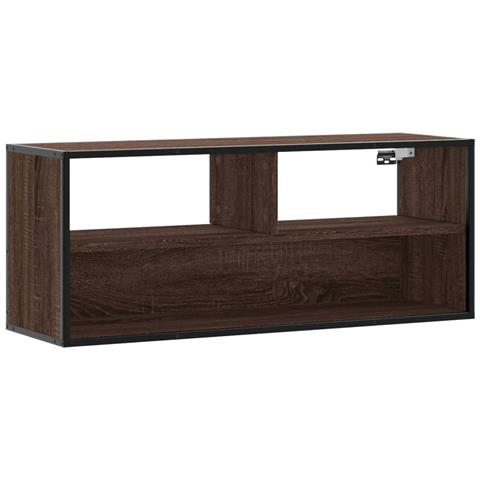 Mobile Tv Rovere Marrone 100x31x39,5 Cm In Truciolato E Metallo - Foto 2