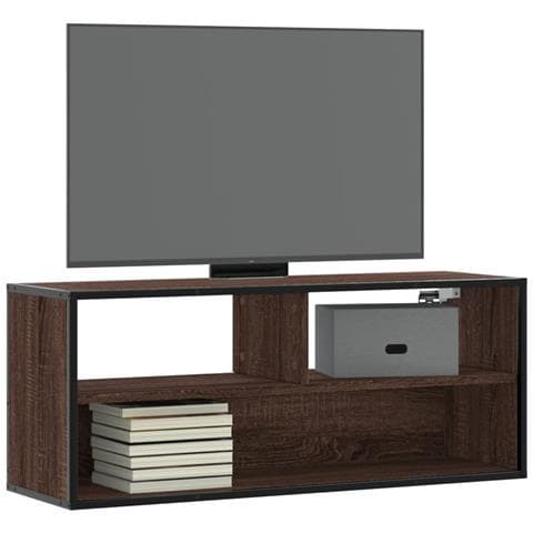 Mobile Tv Rovere Marrone 100x31x39,5 Cm In Truciolato E Metallo - Foto 1