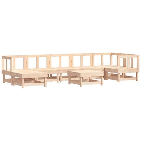 Set Salotto Da Giardino 8 Pz In Legno Massello Di Pino - Foto 2