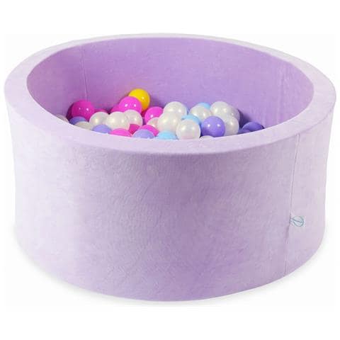 Ballenbak 90x40 Fluweel Zacht Paars Met Ballen 300 St. (roze, Geme Leerd, Geel, Babyblauw, Zeemeermineffect) - Foto 1