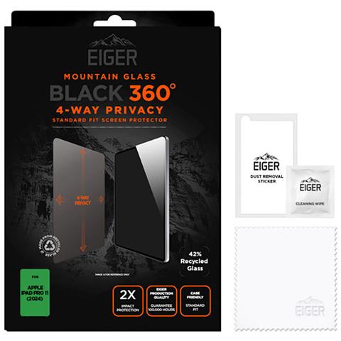 Asahi 2.5d Privacy 360 Degree Protezione In Vetro Temperato Per Ipad Pro 11” Con Tecnologia Antisfondamento, Trasparente - Foto 4