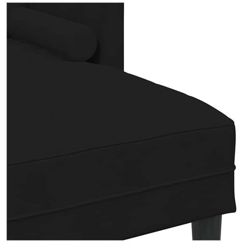 Divano da Giardino con Panchina e Cuscini a Forma di L in Velluto Nero, Divano a 3 posti con Chaise L profondità 160 cm in Velluto Nero, Panchina nera 113x57x39 cm in Velluto - Foto 9