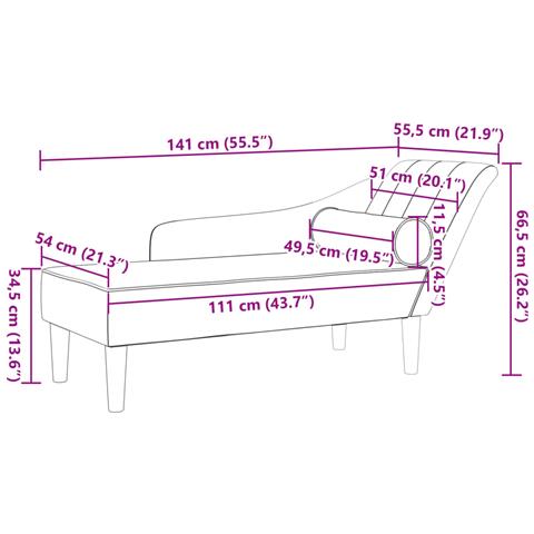 Chaise Lounge con Cuscini Rosso Vino in Velluto - Foto 8