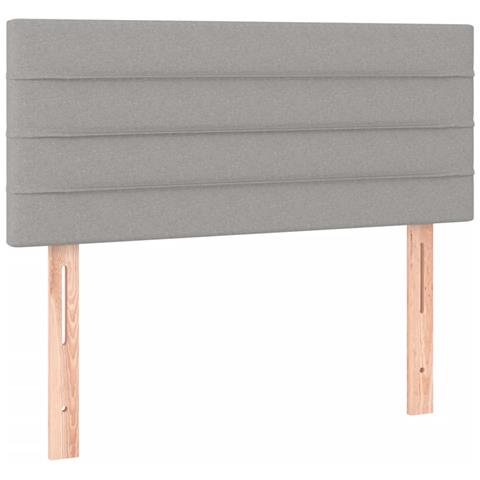 Letto a Molle Materasso e LED Grigio Chiaro 120x190 cm Tessuto - Foto 9