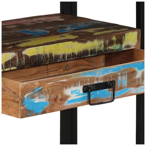 Tavolini Multicolore 120x33x75 cm in Legno Massello di Recupero e Metallo - Foto 9