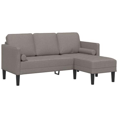 Divano L-shaped 3 posti Tortora 160 cm in tessuto - - Foto 1