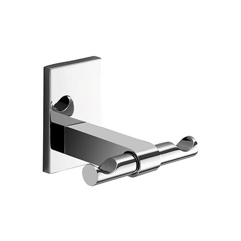 Appendiabiti Doppio Da Muro In Acciaio Inox E Cromall 7826 Serie Maine Cromato - Foto 1
