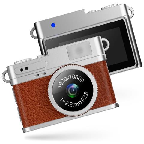 Mini Fotocamera Luminosa: Registrazione Hd 1080p, Schermo Ips Da 0.96"" E Design Retro Brown - Foto 1