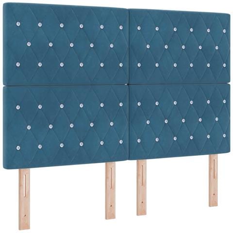 Testata in velluto Argille Blu Scuro 144 cm Velluto - Foto 1