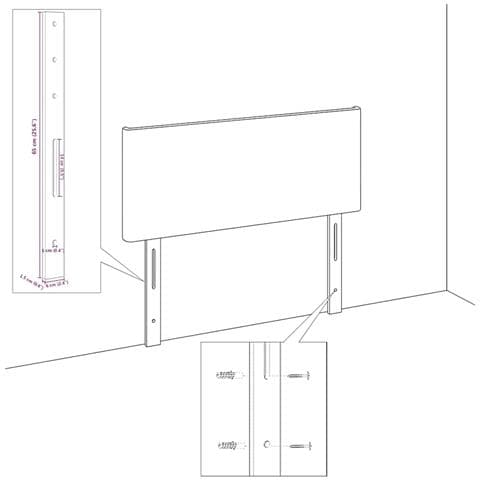 Testata in velluto Argille Blu Scuro 144 cm Velluto - Foto 9
