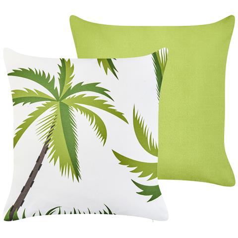 Set Di 2 Cuscini Da Esterno Seaside Trama Di Piante 45 X 45 Cm Verde - Foto 2