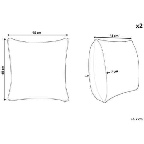 Set Di 2 Cuscini Da Esterno Seaside Trama Di Piante 45 X 45 Cm Verde - Foto 8