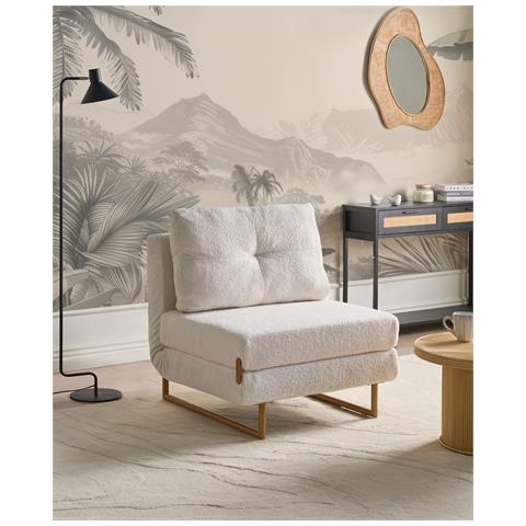 Divano Letto Singolo Jerslev Bouclé Bianco Sporco - Foto 1