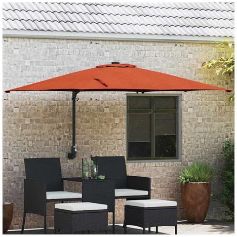 Ombrello da giardino Terracotta 248.5 x 247.5 x 160 cm Tessuto - Foto 2