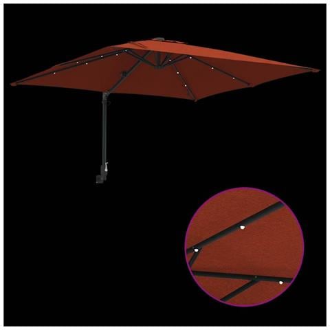 Ombrello da giardino Terracotta 248.5 x 247.5 x 160 cm Tessuto - Foto 9