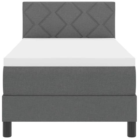 Letto a molle con materasso Grigio scuro 80 x 200 cm Tessuto - Foto 9
