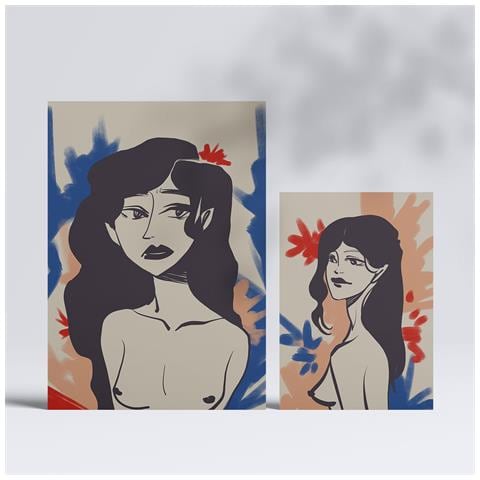 Set Di 6 Stampe Affascinante Bellezza Nei Dipinti Decorativi Estetici Astratti Femminili Per Il Tuo Soggiorno Di Casa A3 & A4 Senza Cornice - Foto 2