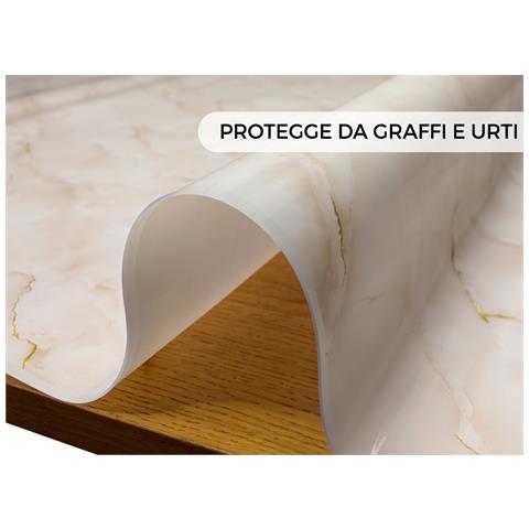 Tovaglia Antimacchia Plastificata Pvc Proteggi Tavolo Crystal Marmo 100x200 D10 - Foto 4