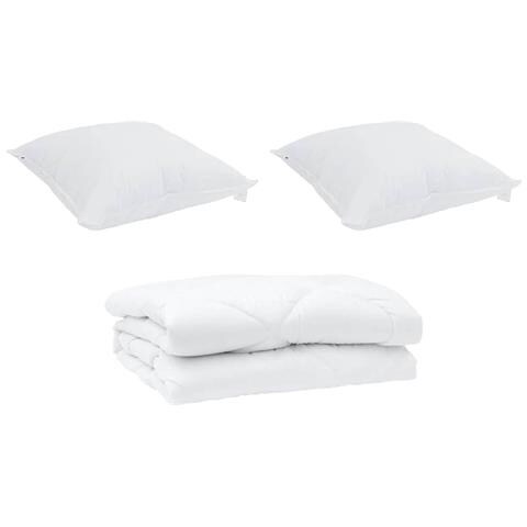 Piumone con cuscino 3 pcs Bianco 200 x 220 cm Microfibra - Foto 1