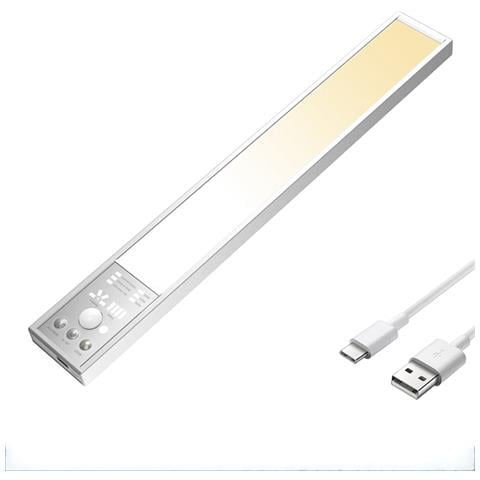 Luce Led Smart Per Armadi Con Sensore Di Movimento - Ricaricabile, Magnetica, Luminosità Regolabile 30 Cm - Foto 4