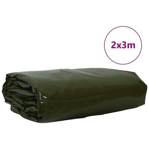 Telo 650g / m² Verde oliva 2 x 3 m Tela con rivestimento in PVC - Foto 2