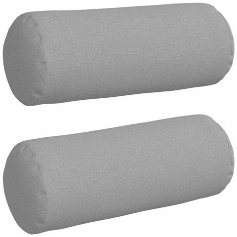 Cuscini a rullo 2 pcs Grigio Nuvola Ø 15 x 40 cm Tessuto - Foto 1
