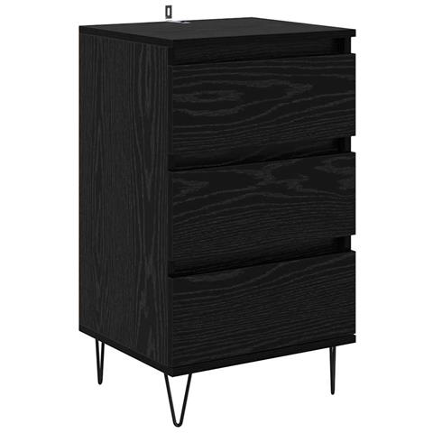 Credenza con cassetto Rovere Nero 40 x 35 x 70 cm - Foto 1