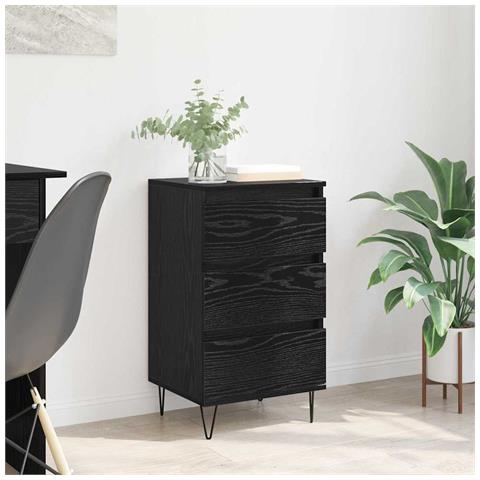 Credenza con cassetto Rovere Nero 40 x 35 x 70 cm - Foto 2