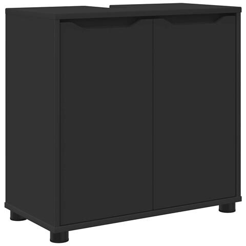 Mobile per lavabo da bagno con lo scaffale Nero 60 x 30 x 60 cm - Foto 1