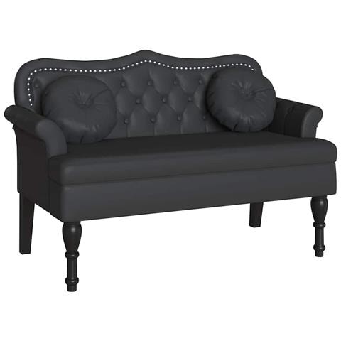 Panca Chesterfield Nero 120,5 x 65 x 75 cm Pelle Sintetica - Foto 1