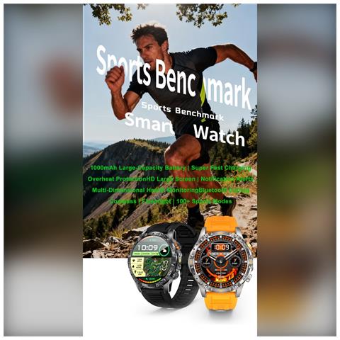 Smartwatch Multifunzionale Con Monitoraggio Della Frequenza Cardiaca, Ossigeno Nel Sangue E Sonno - Ip68 Impermeabile Black - Foto 6
