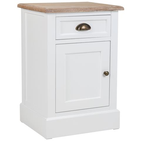 Comodino In Legno Bianco 41,5x35x63 - Foto 1
